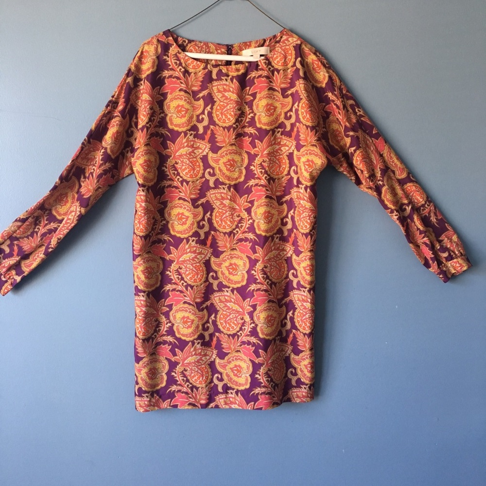 LOFT—Patterned long sleeve dress